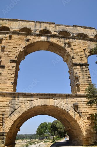 ancient  roman aqueduct Pont du Gard  Southern France