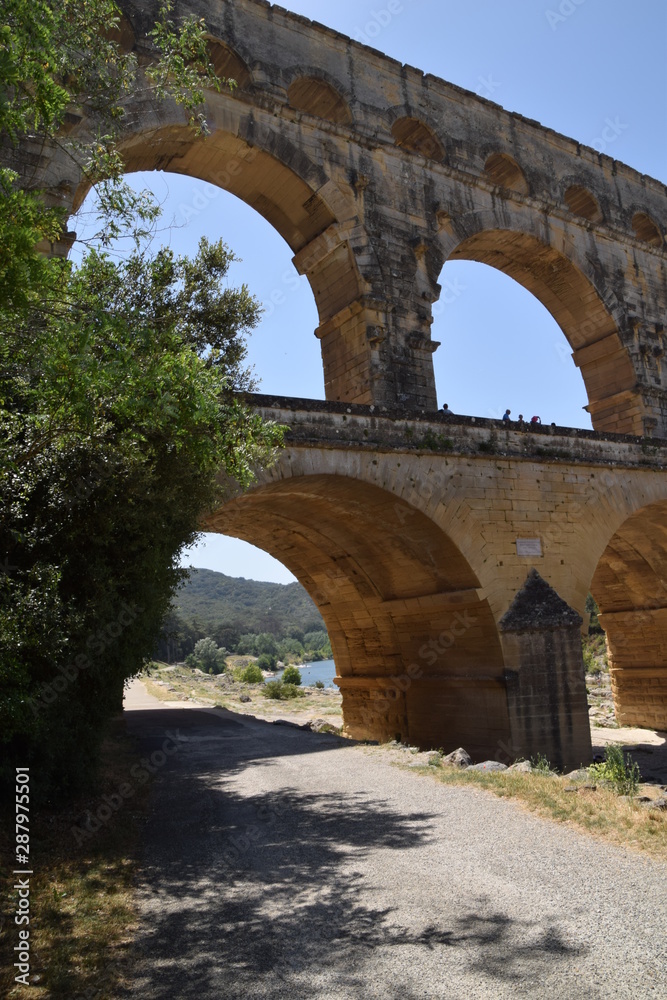 ancient, roman aqueduct Pont du Gard, Southern France ancient, roman aqueduct Pont du Gard, Southern France