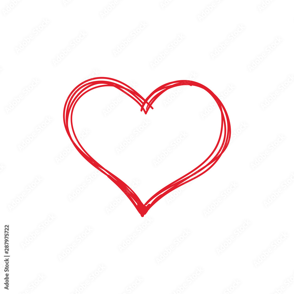 Heart doodle, hand drawn symbol of love. Sketched illustration. Heart doodle, hand drawn symbol of love. Sketched illustration.