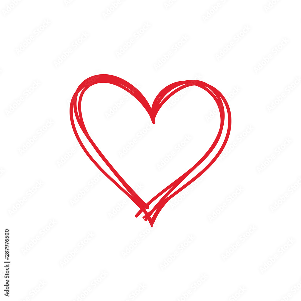 Heart doodle, hand drawn symbol of love. Sketched illustration. Heart doodle, hand drawn symbol of love. Sketched illustration.