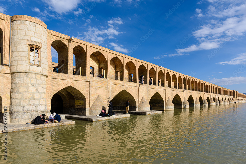 Si-o-se-pol bridge in Isfahan, Iran