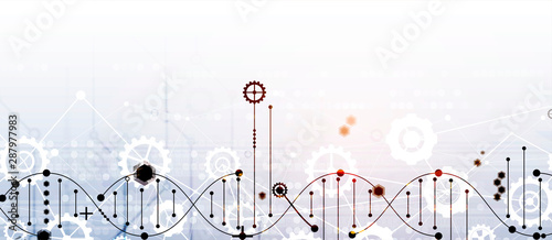 Abstract DNA technology. Science medical concept. Futuristic background