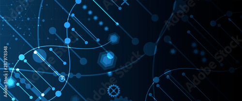 Abstract DNA technology. Science medical concept. Futuristic background