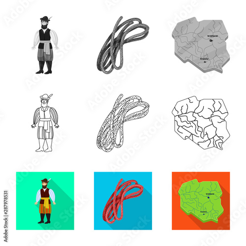 Isolated object of traditional and tour symbol. Collection of traditional and landmarks stock symbol for web.