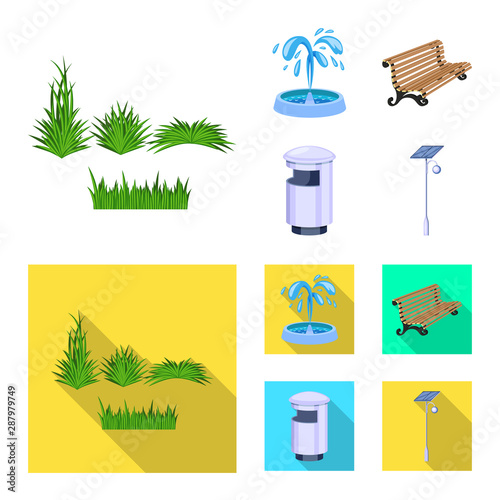 Vector design of urban and street icon. Set of urban and relaxation stock vector illustration.