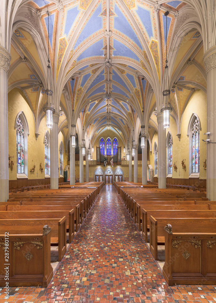 Interior of the historic Cathedral of St. John in downtown Cleveland, Ohio