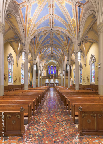 Interior of the historic Cathedral of St. John in downtown Cleveland, Ohio