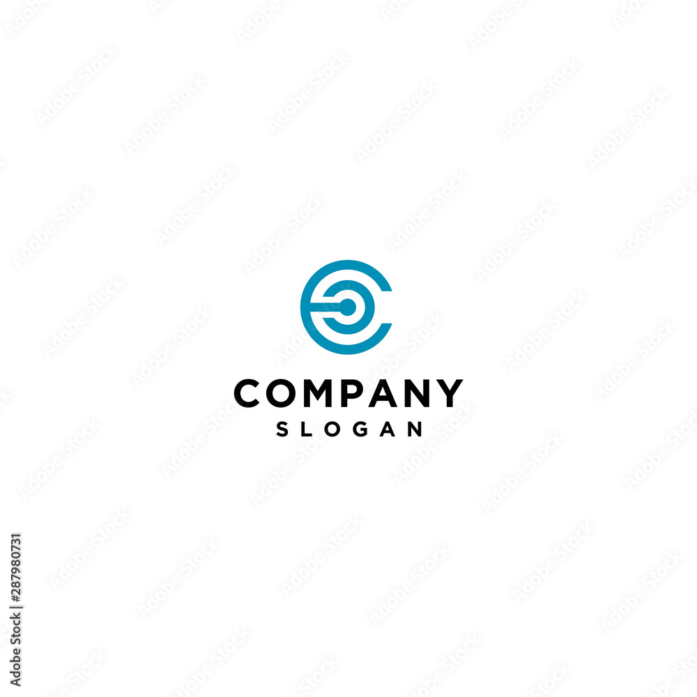 initial CC logo design. Technology and business logo template. vector