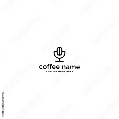coffee and microphone logo design. restaurant. vector