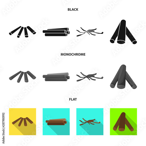 Vector design of material and logging symbol. Collection of material and forestry vector icon for stock.