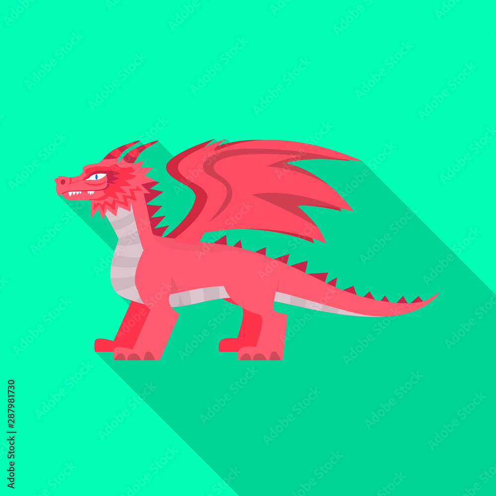 Vector illustration of dragon and fantasy sign. Set of dragon and red stock vector illustration. Vector illustration of dragon and fantasy sign. Set of dragon and red stock vector illustration.