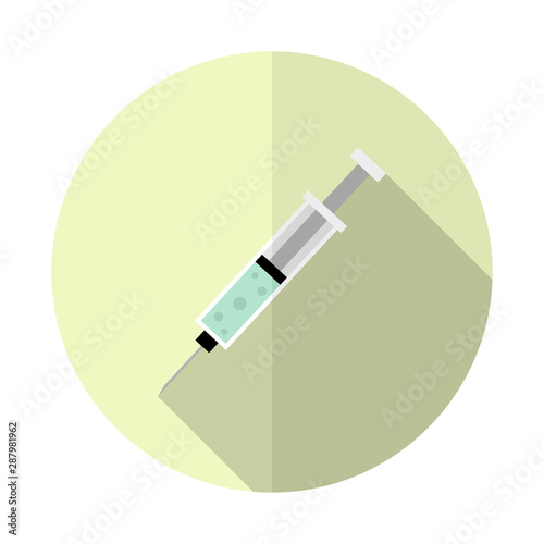 Syringe symbol with flat icon vector design
