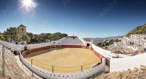 bull ring in the hill top town mijas in spain photo