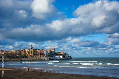 Railing, church and sea 3