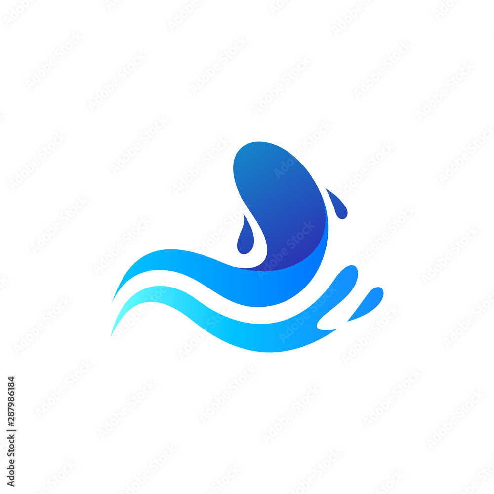 Obraz premium fish with splash water logo design