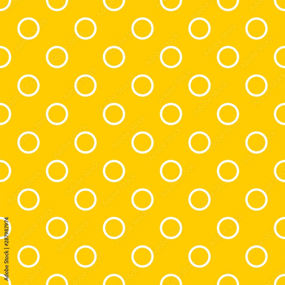 Tile vector pattern with white polka dots on yellow background Tile vector pattern with white polka dots on yellow background