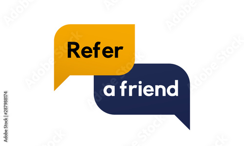 Reffer a friend banner vector design. Refferal system.