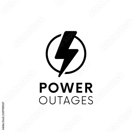 Power outage banner vector design. Electric symbol.