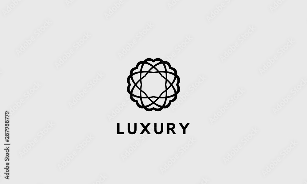 Simple luxury circle logo icon. Elegant linear round shape sign vector design. Simple luxury circle logo icon. Elegant linear round shape sign vector design.