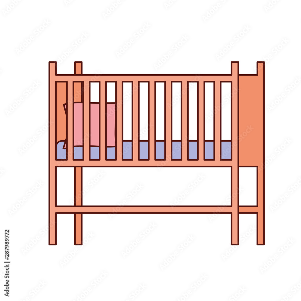 baby cradle wooden forniture icon