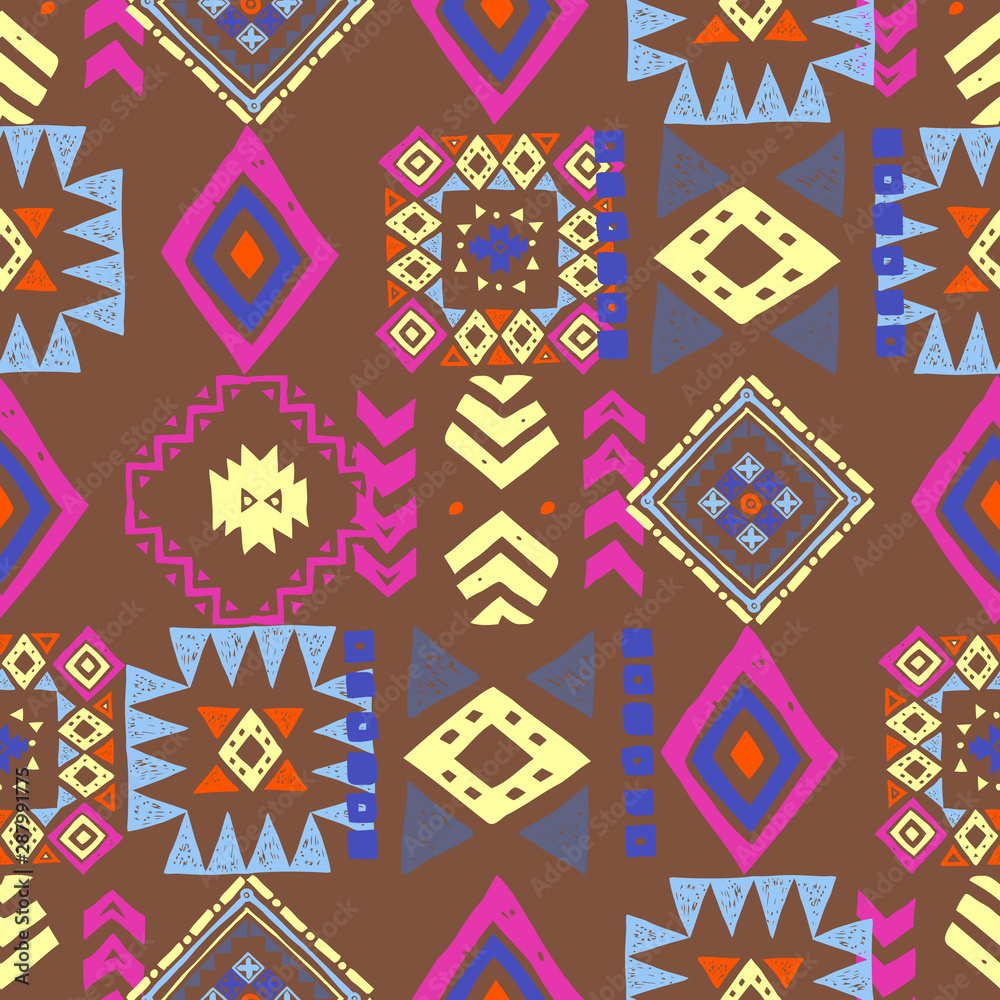 Fototapeta Seamless Ethnic pattern. Tribal vector abstract background