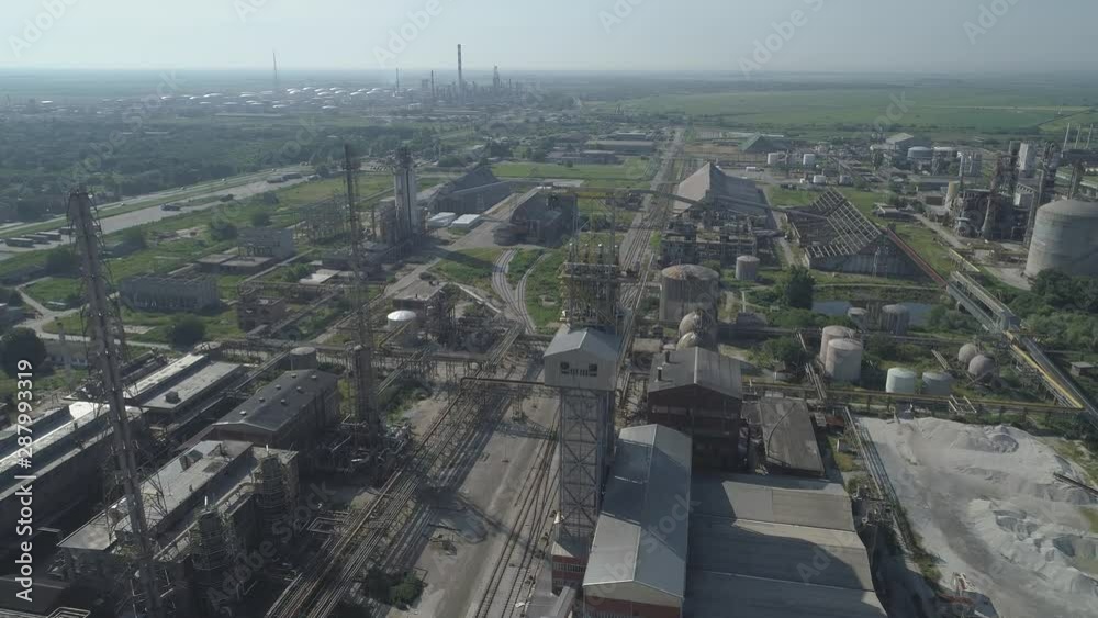 Aerial view of one old oil refinery and chemical plant Aerial view of one old oil refinery and chemical plant