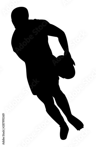 Motif d'un joueur de rugby en pleine action de passe