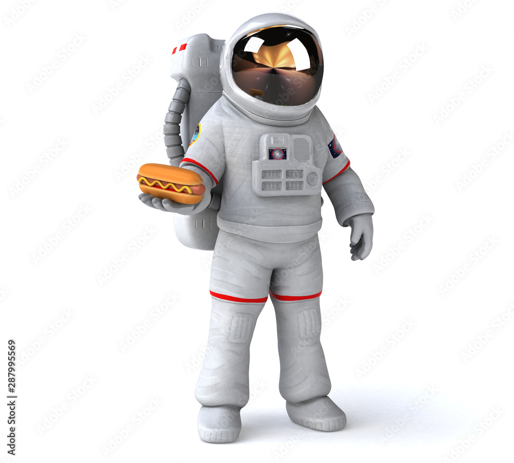 Fototapeta premium Fun astronaut - 3D Illustration