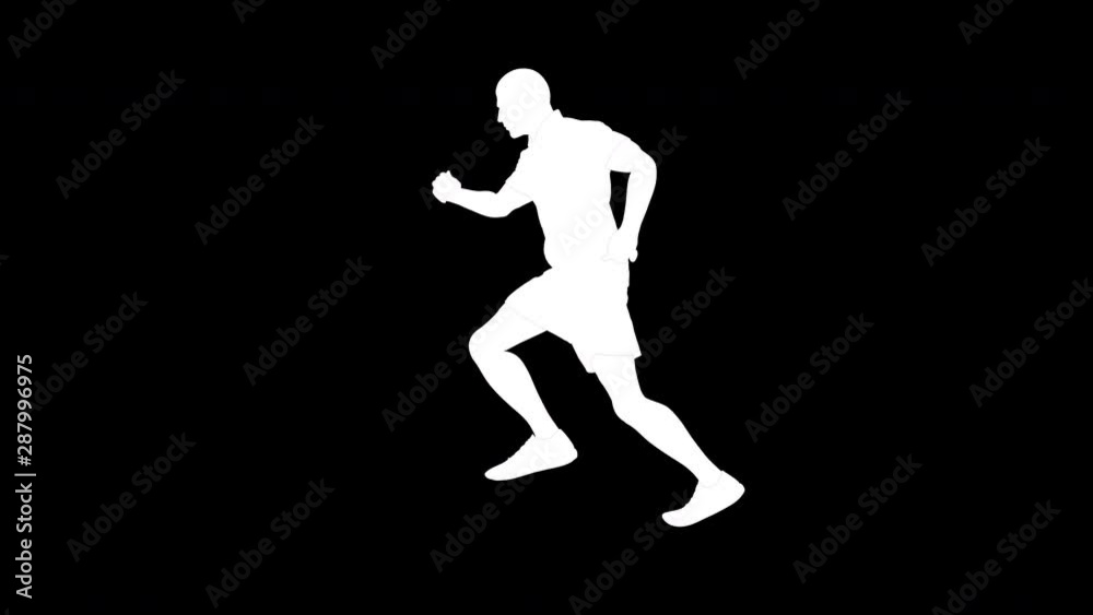 Running man in comics style. Animation of seamless loop. Left view Running man in comics style. Animation of seamless loop. Left view
