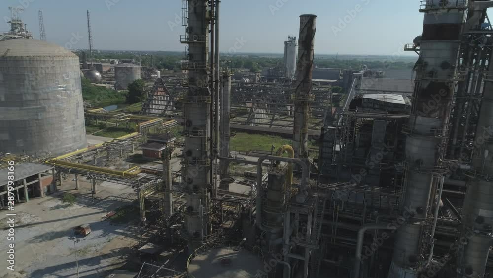Aerial view of one old oil refinery and chemical plant Aerial view of one old oil refinery and chemical plant