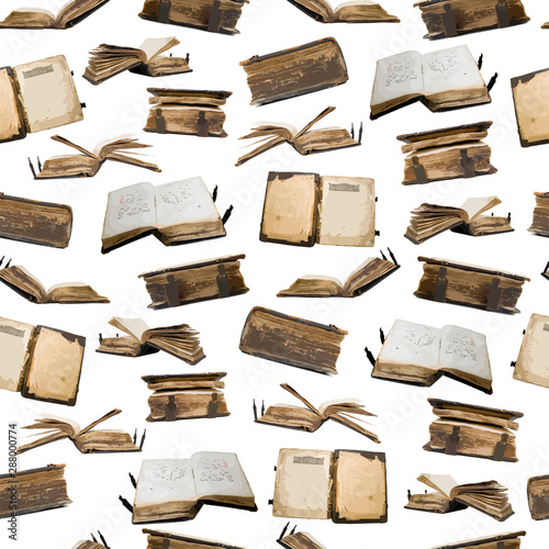 Old books collection, seamless pattern for your design