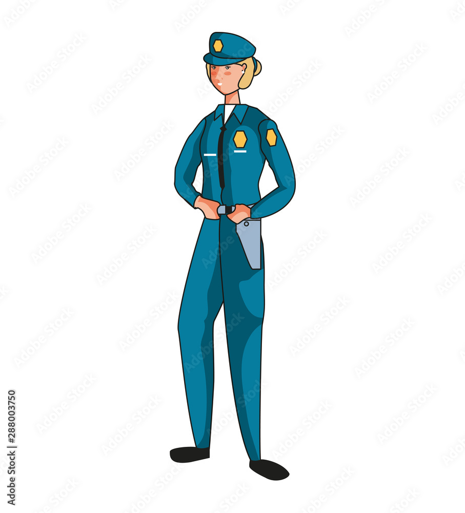 female police officer avatar character