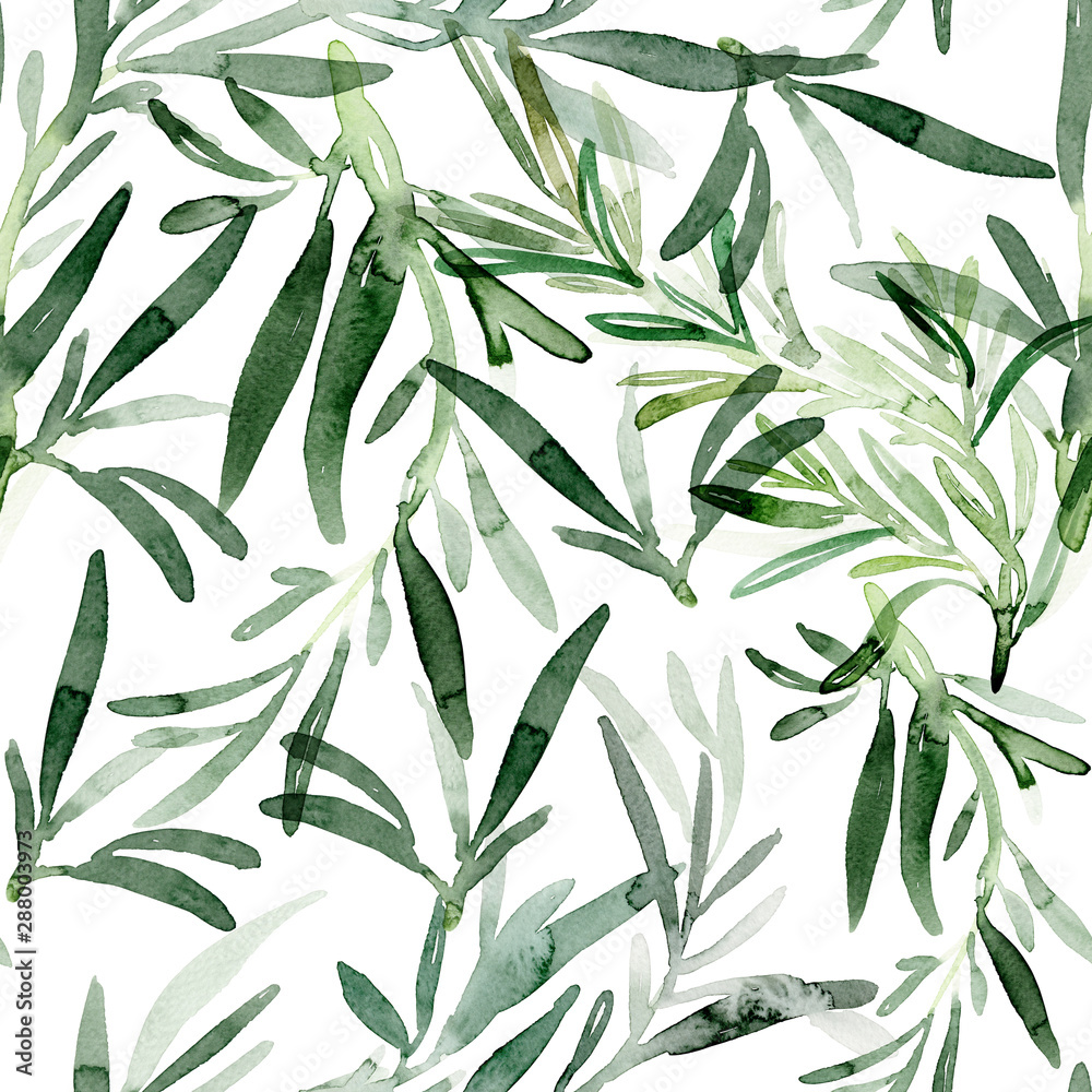Rosemary watercolor pattern
