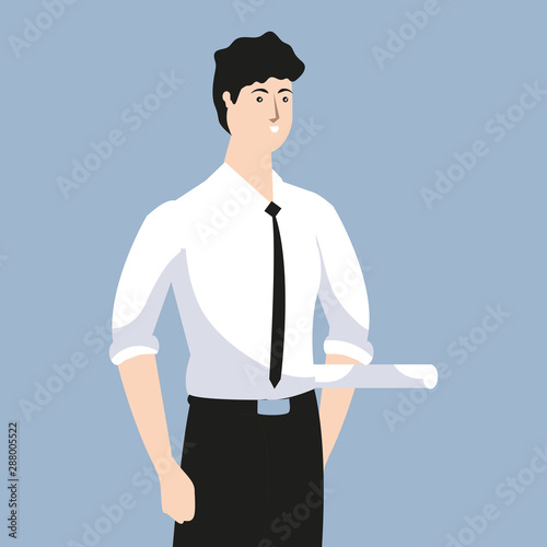 elegant businessman worker avatar character
