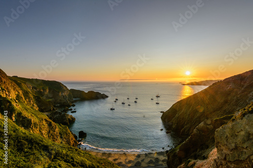 sark summer view coastline with cliffs la coupe