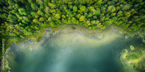 Fototapeta Naklejka Na Ścianę i Meble -  Aerial landscape from the drone- lake shore