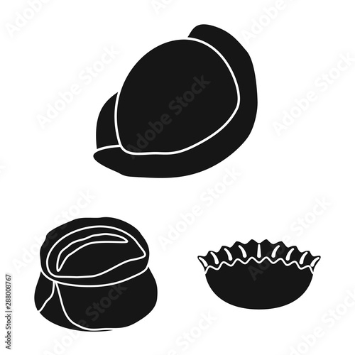 Vector illustration of cuisine and appetizer logo. Collection of cuisine and food vector icon for stock.