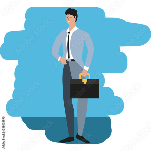elegant businessman worker avatar character