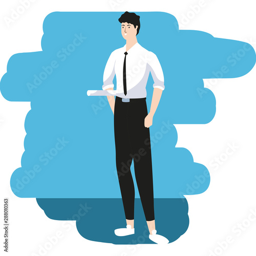 elegant businessman worker avatar character