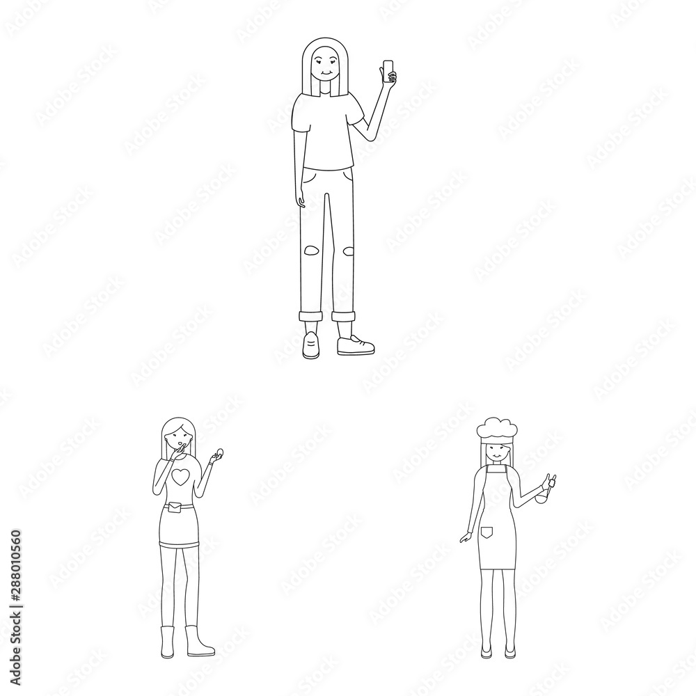Vector illustration of posture and mood logo. Collection of posture and female stock symbol for web. Vector illustration of posture and mood logo. Collection of posture and female stock symbol for web.