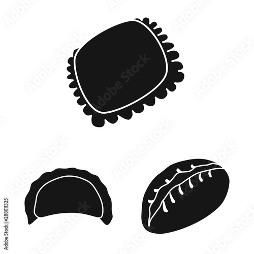 Vector illustration of cuisine and appetizer icon. Set of cuisine and food vector icon for stock.