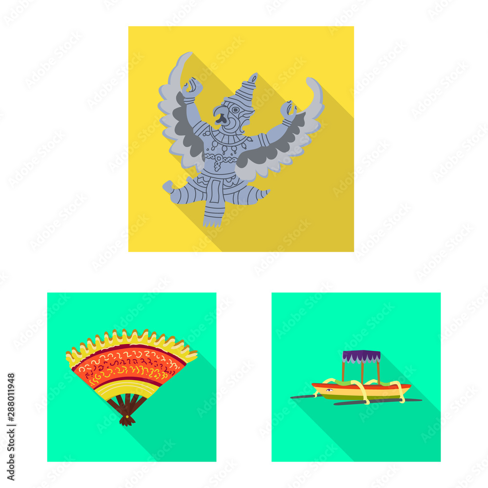 Obraz premium Vector design of travel and tourism logo. Collection of travel and island vector icon for stock.
