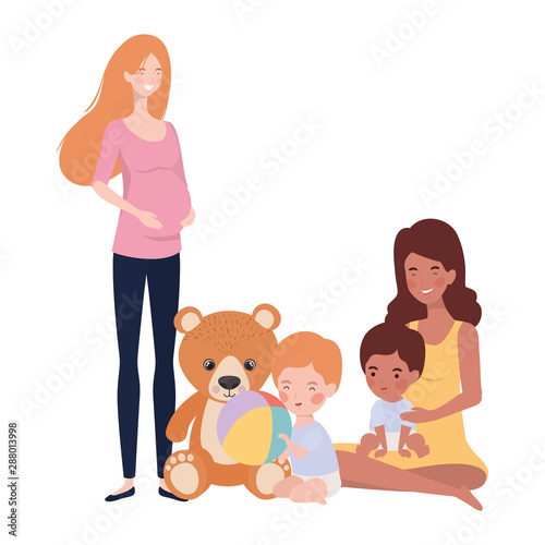 interracial pregnancy mothers with little babies characters
