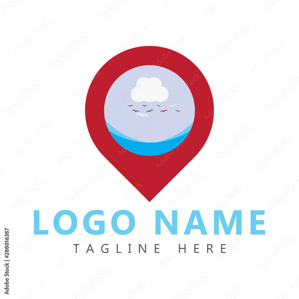 Obraz premium Location pin Travel logo design