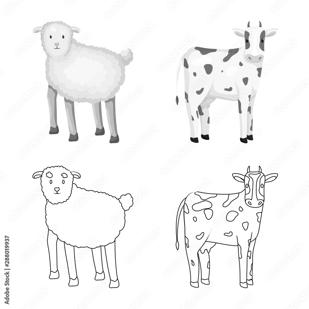Vector design of breeding and kitchen icon. Collection of breeding and organic stock vector illustration.