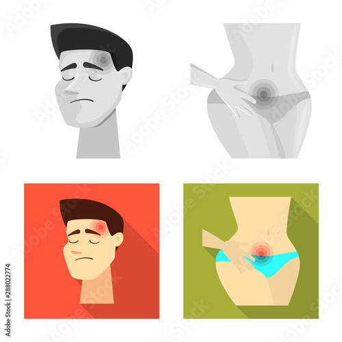 Vector design of hospital and rendering logo. Set of hospital and help vector icon for stock.