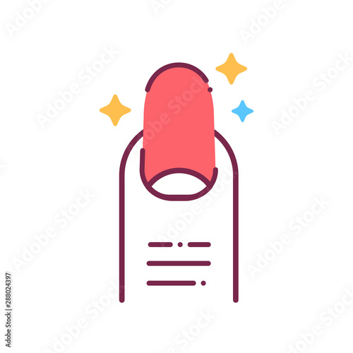 Manicure color line icon. Nail service. Beauty industry. Pictogram for web page, promo.