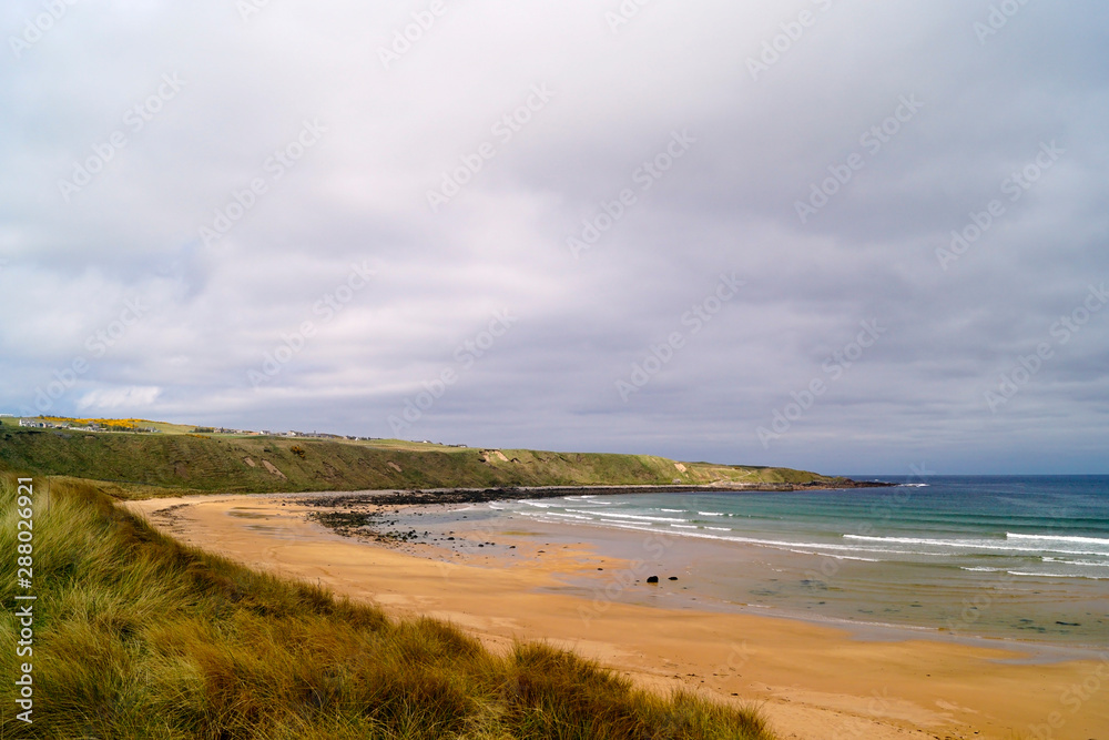 Melvich beach in the Scottish highlands on a moody day