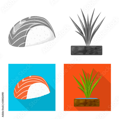Vector illustration of crop and ecological icon. Set of crop and cooking stock symbol for web.