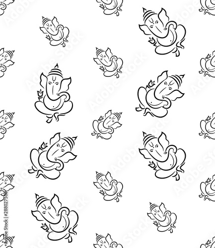 Ganesha The Lord Of Wisdom Seamless Pattern